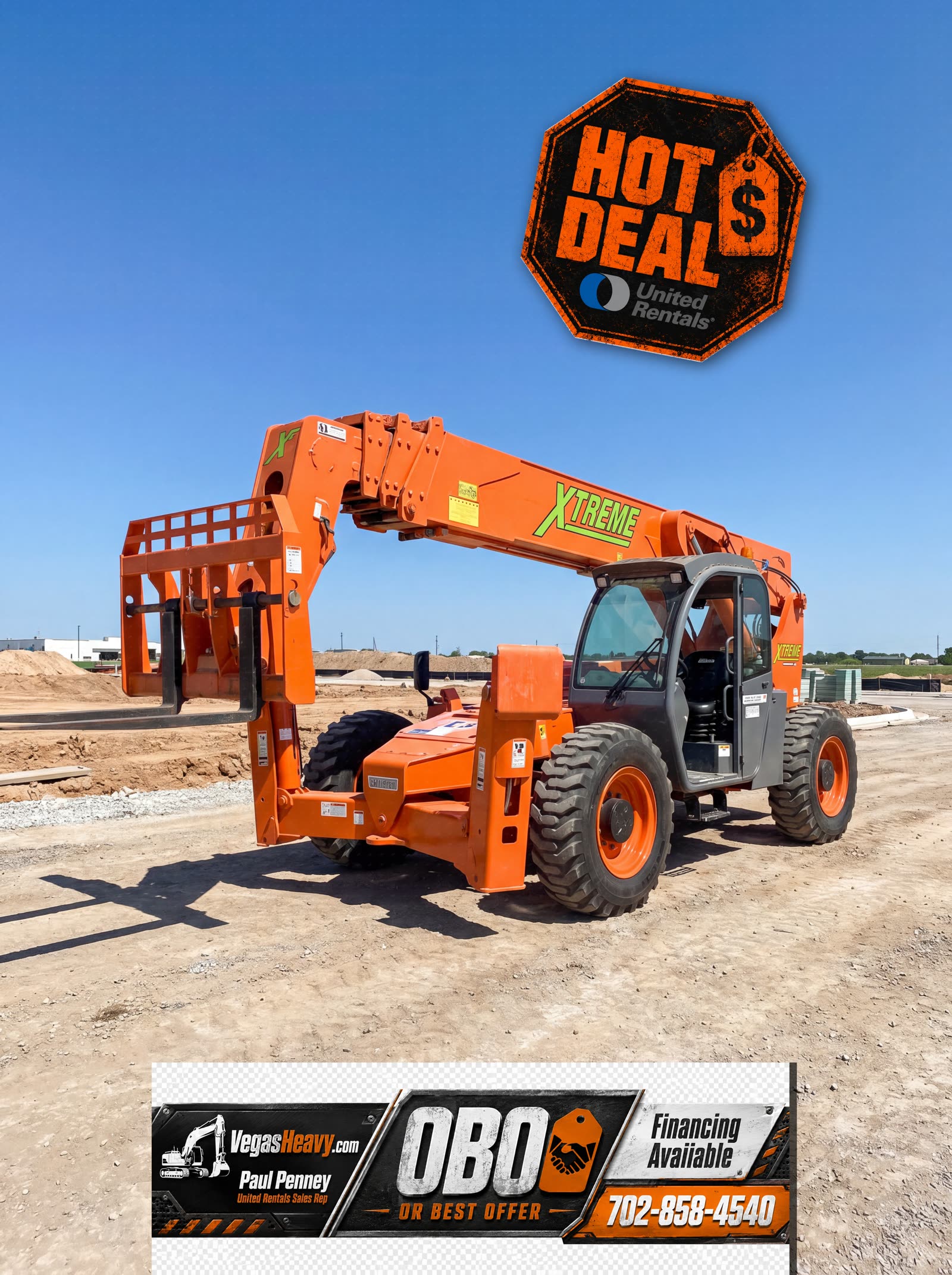 2017 Xtreme XR1055 FORKLIFT VARIABLE REACH 10000# 50'-62'