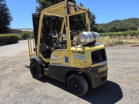 2018 HYSTER H50XT Forklift Whse 5000# Pneu Gas/Lp Quadmast