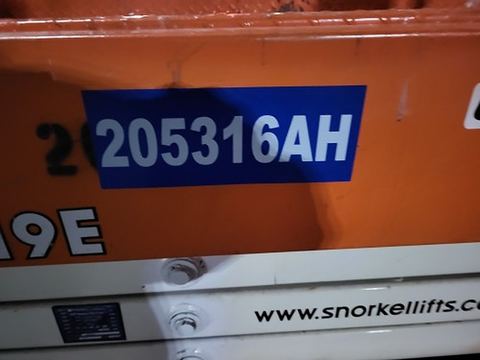 2018 SNORKEL S3219E Scissor Lift 19' Electric