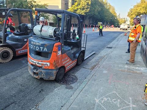 2018 TOYOTA 8FGU25 Forklift Whse 5000# Low Profile Gas/Lp